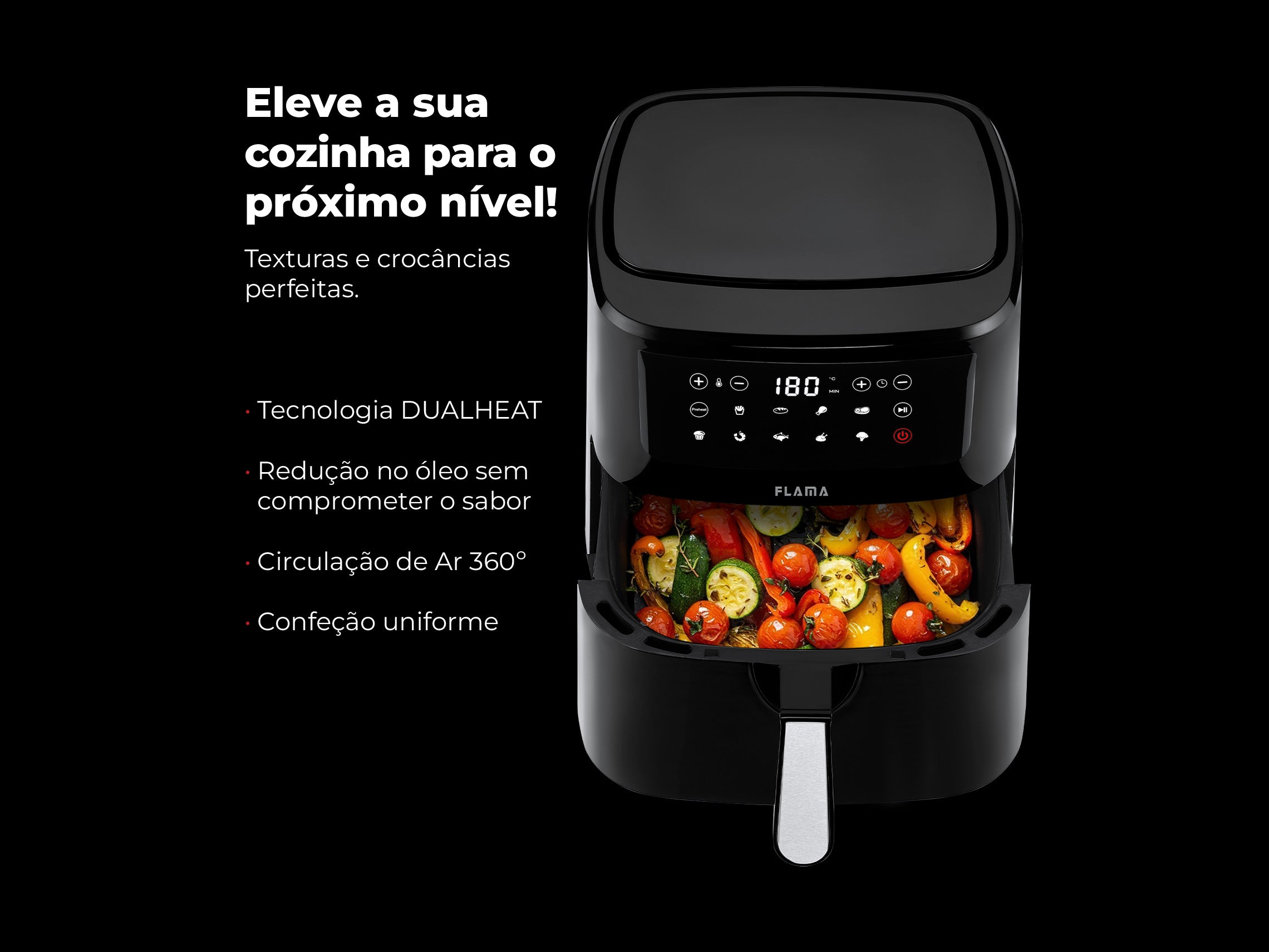 Fritadeira Sem Óleo Air Fryer Dupla Resistência 692FL FLAMA