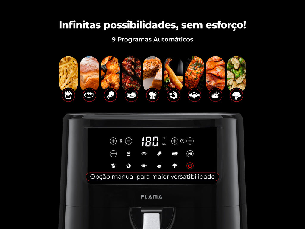 Fritadeira Sem Óleo Air Fryer Dupla Resistência 692FL FLAMA