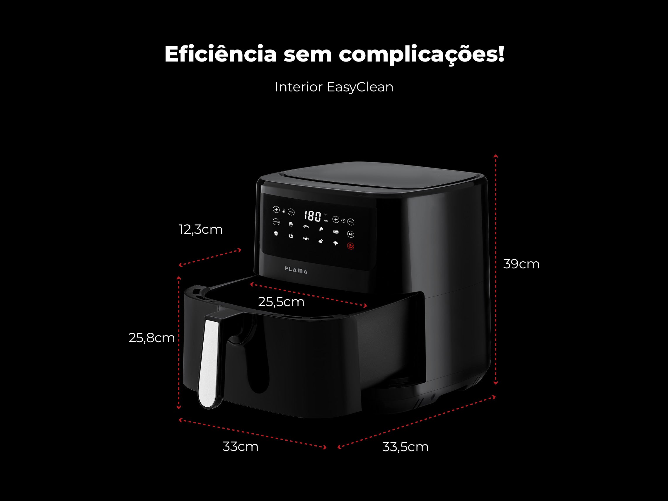 Fritadeira Sem Óleo Air Fryer Dupla Resistência 692FL FLAMA
