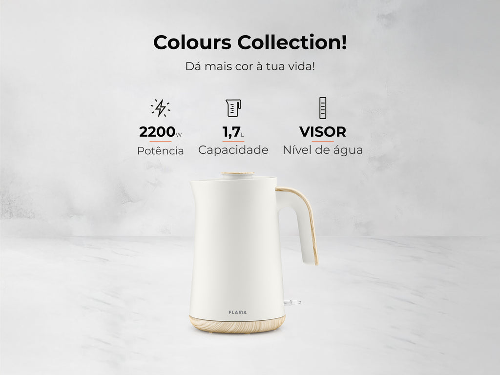 Jarro Elétrico 2200W 1.7L Pearl White 741FL FLAMA
