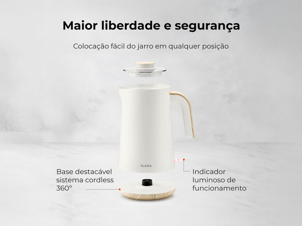 Jarro Elétrico 2200W 1.7L Pearl White 741FL FLAMA
