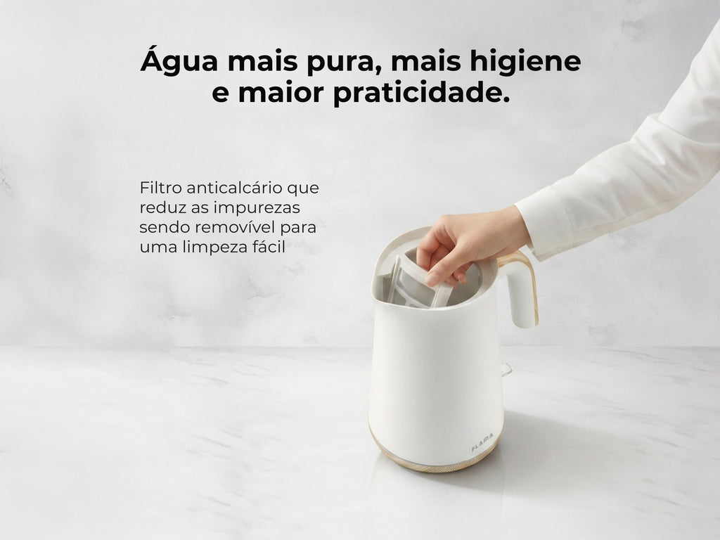 Jarro Elétrico 2200W 1.7L Pearl White 741FL FLAMA
