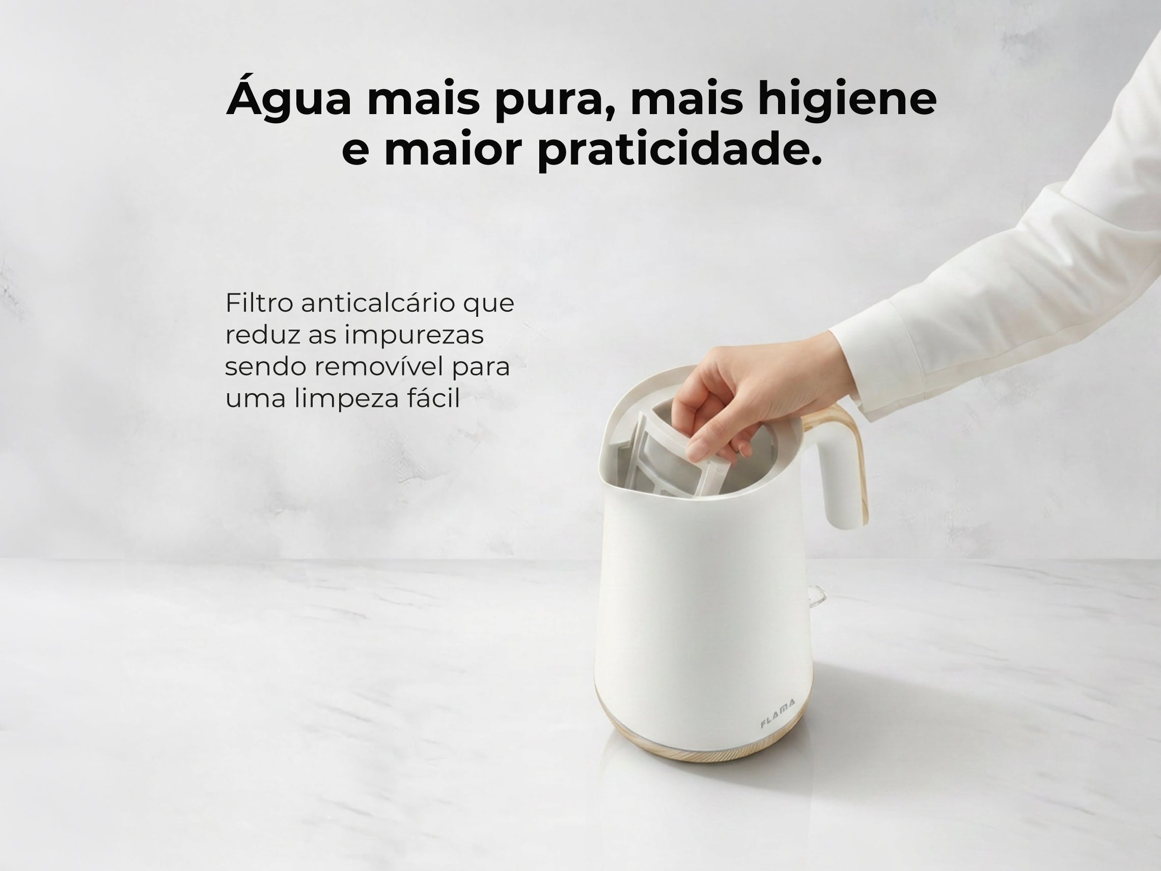 Jarro Elétrico 2200W 1.7L Pearl White 741FL FLAMA