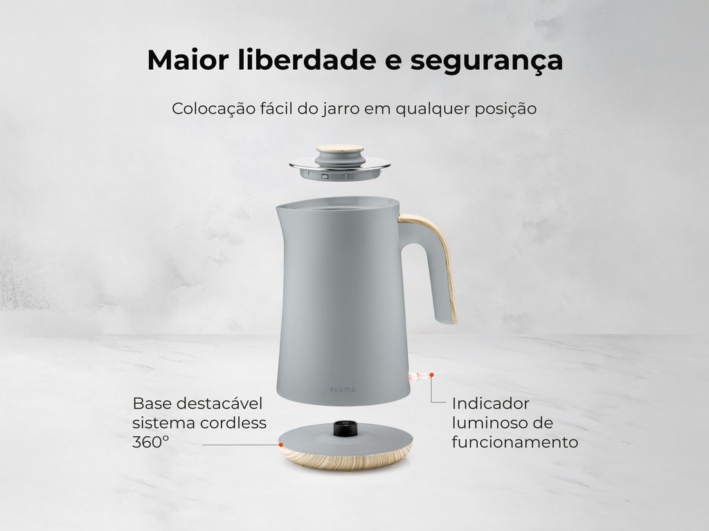 Jarro Elétrico 2200W 1.7L Stone Gray 742FL FLAMA