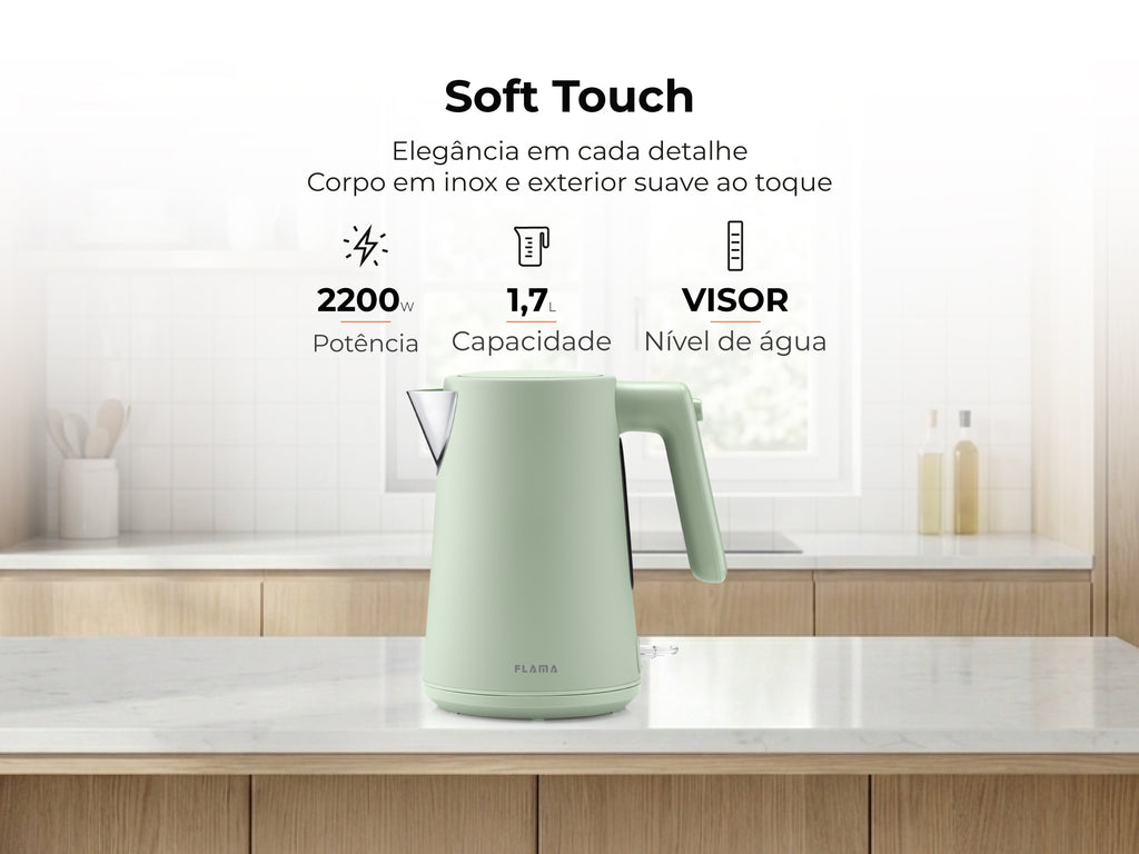 Jarro Elétrico 2200W 1.7L Soft Touch Forest 754FL FLAMA