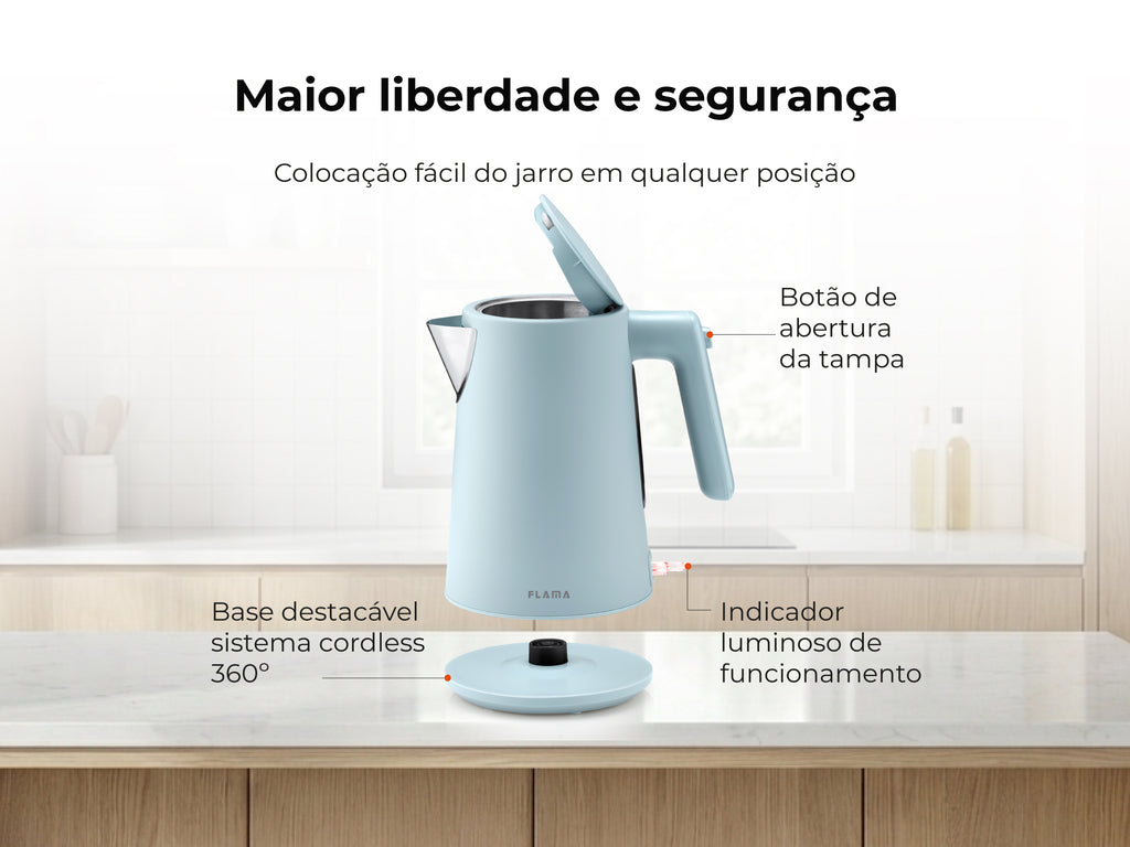 Jarro Elétrico 2200W 1.7L Soft Touch Lagoon 757FL FLAMA