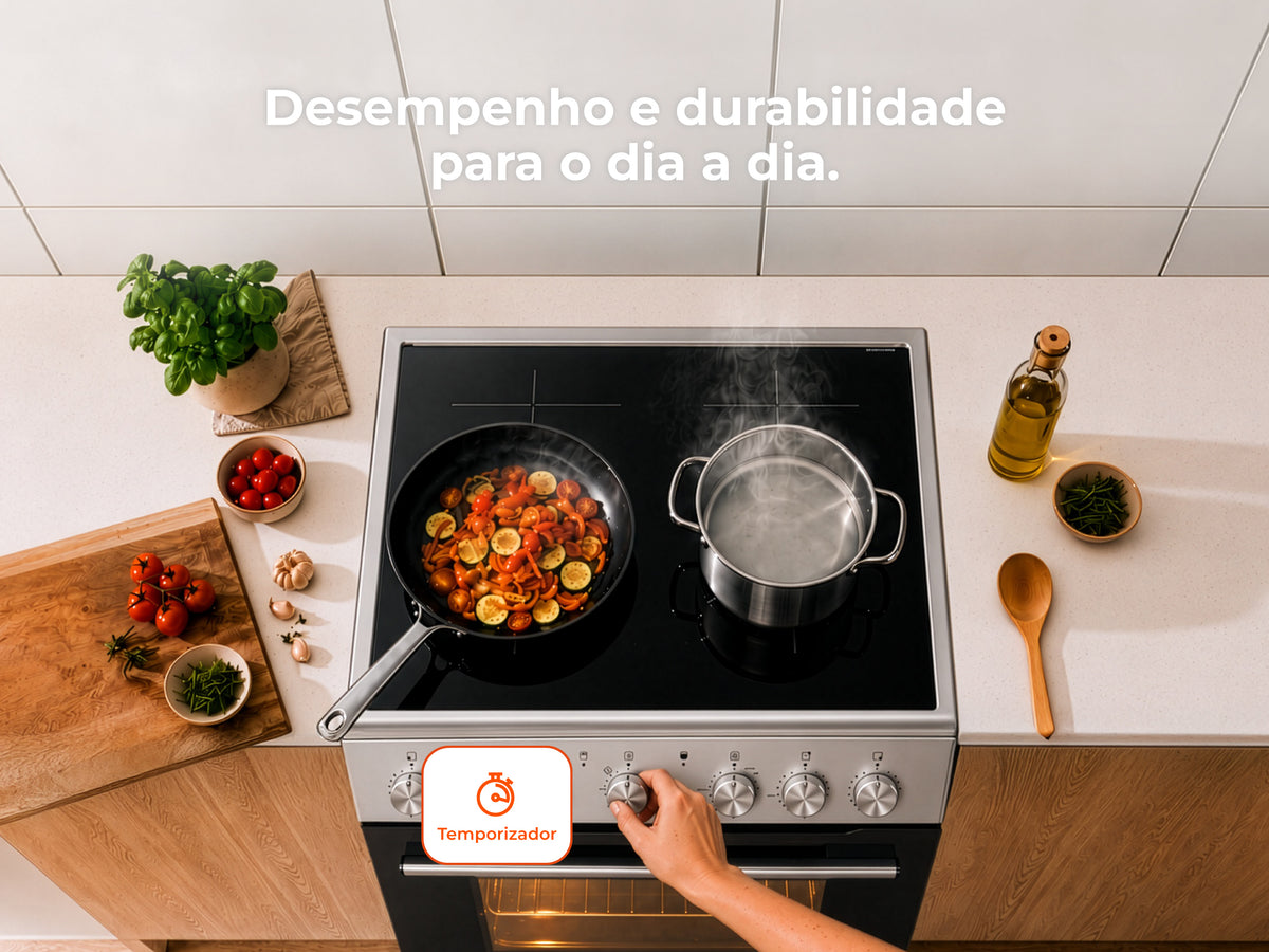 Fogão Elétrico Vitrocerâmica Silver 60x60 8412FL