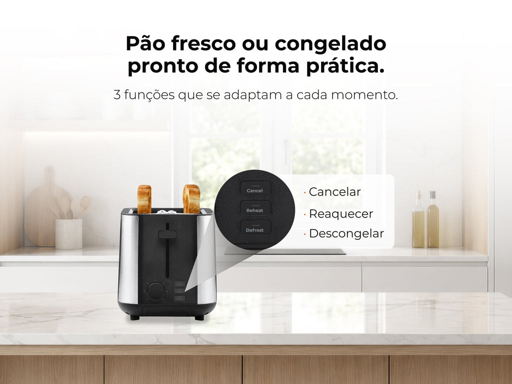 Torradeira Preta Inox 980W 961FL FLAMA