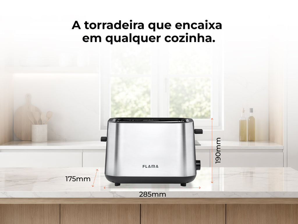 Torradeira Preta Inox 980W 961FL FLAMA