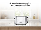 Torradeira Preta Inox 980W 961FL FLAMA