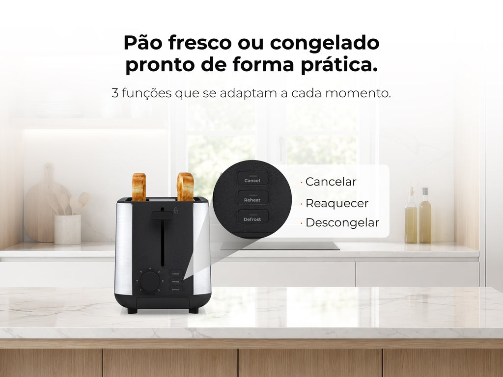 Tostadora negra de acero inoxidable de 1470 W 970FL