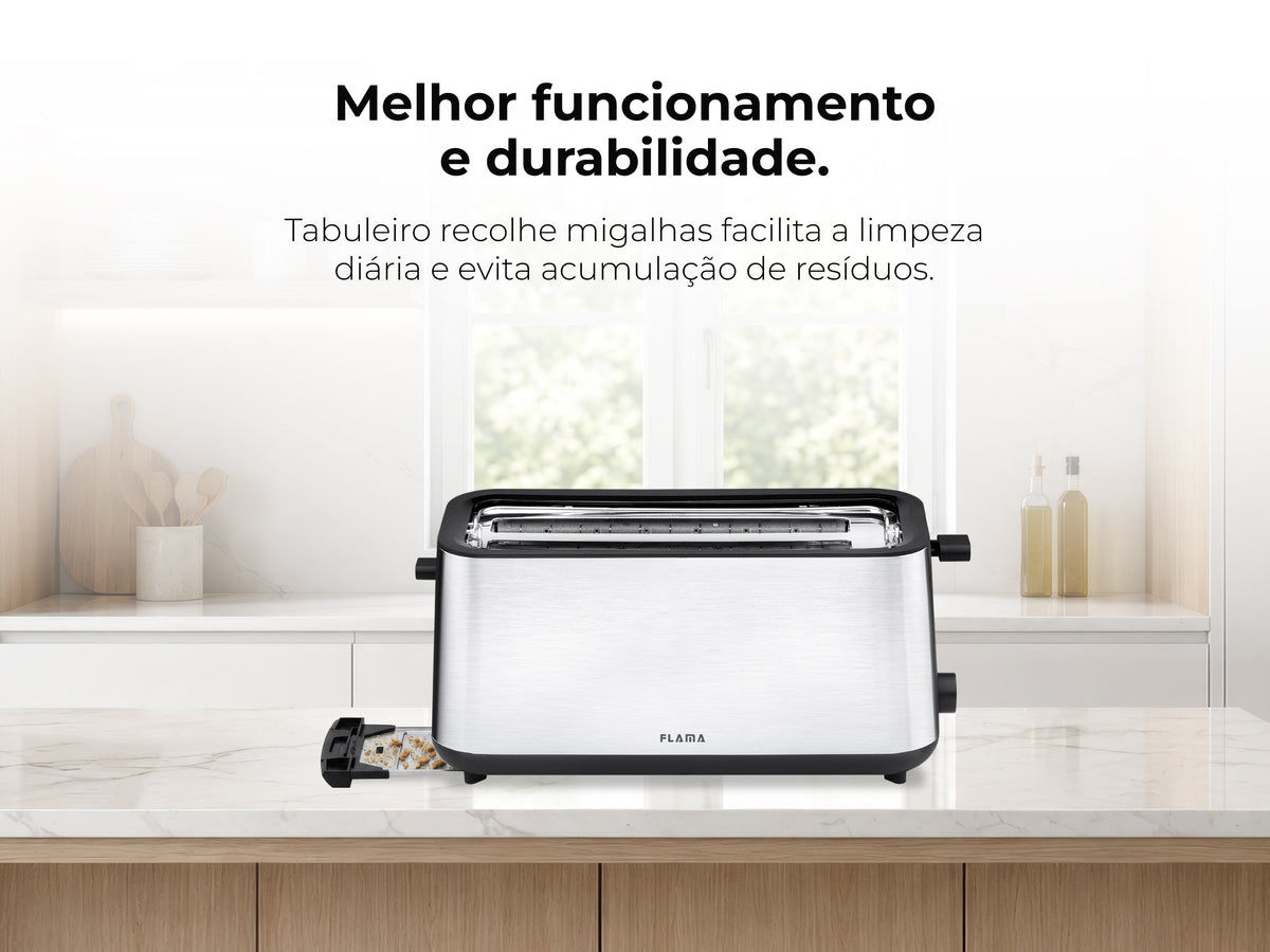 Tostadora negra de acero inoxidable de 1470 W 970FL