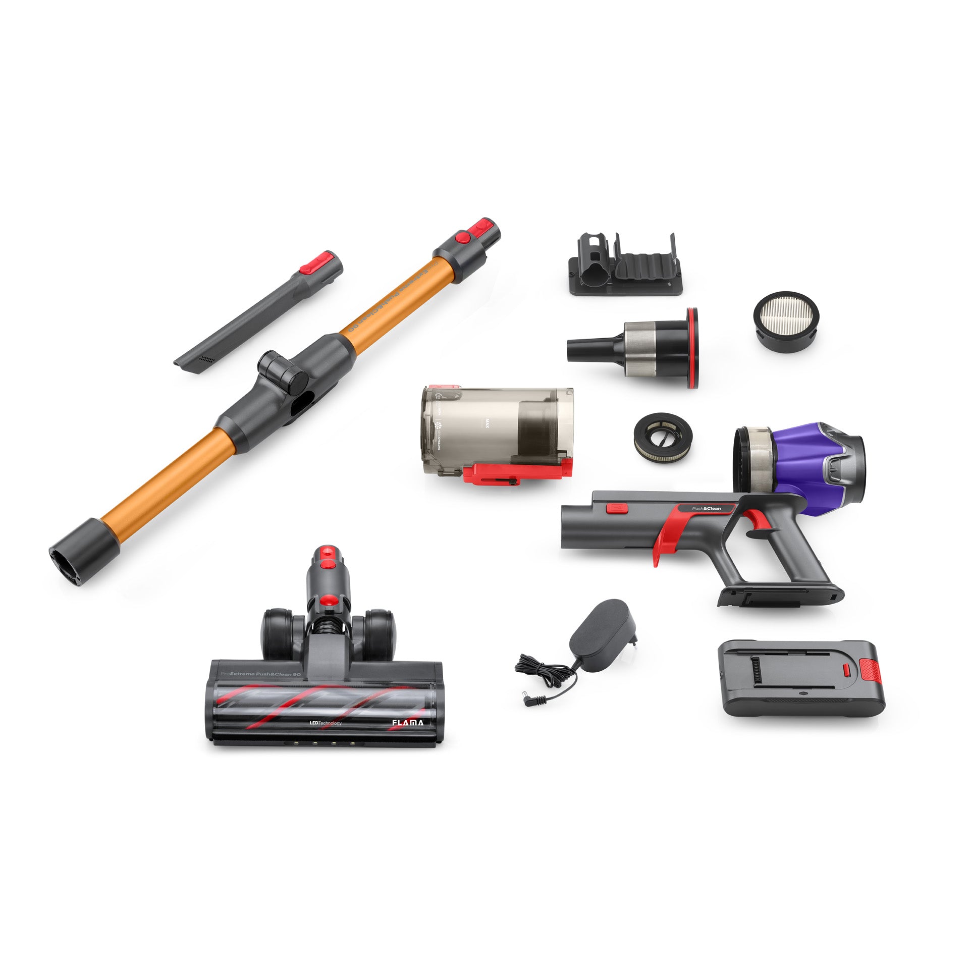 Aspirador Vertical Sem Fio ProExtreme Push&Clean 90 1651FL FLAMA