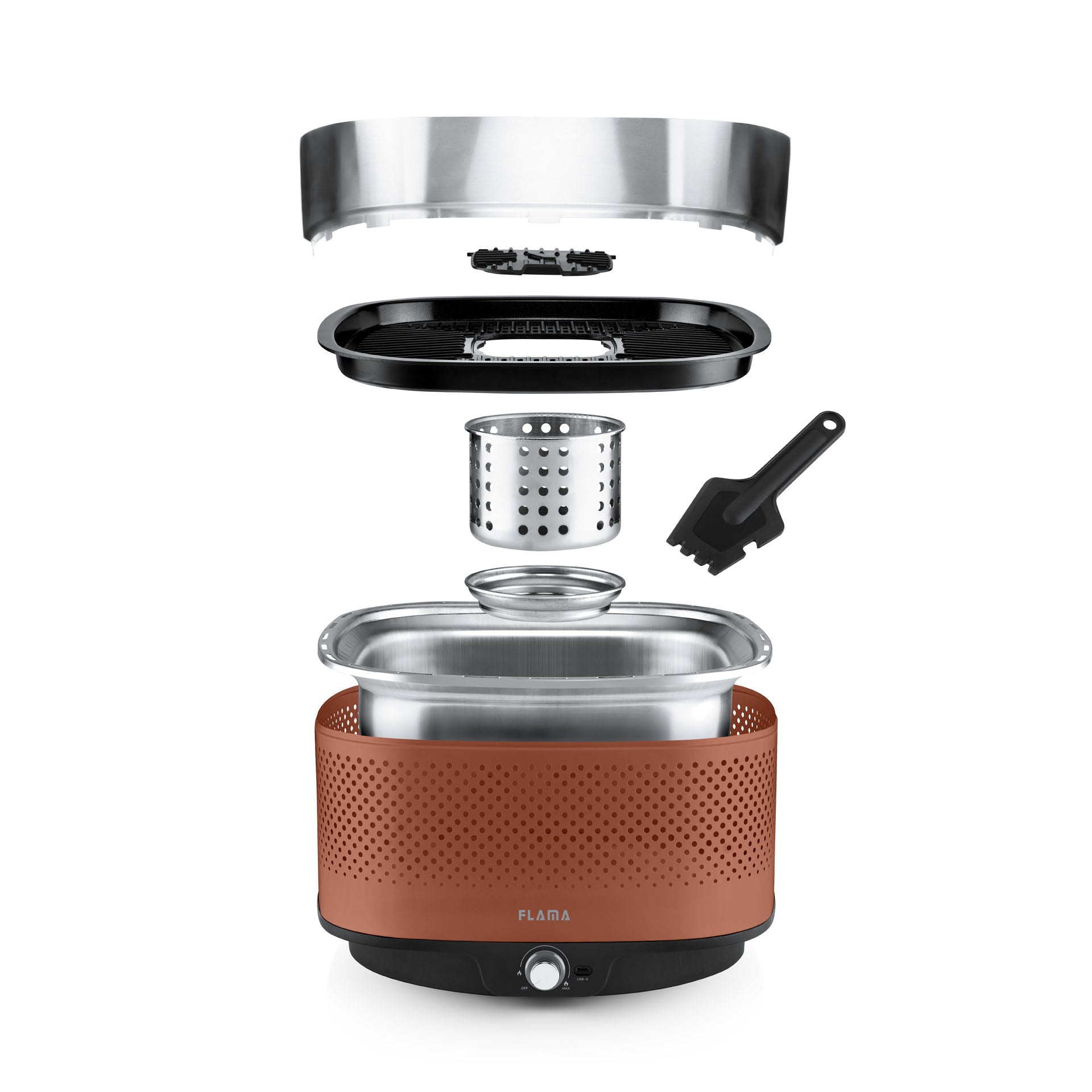 Grelhador a Carvão Mastergrill EVO Terracotta 4013FL FLAMA