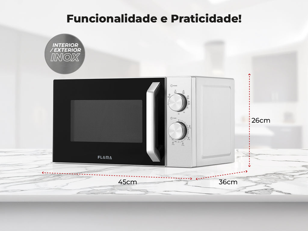 Micro-ondas 20L Com Grill Inox 1815FL FLAMA