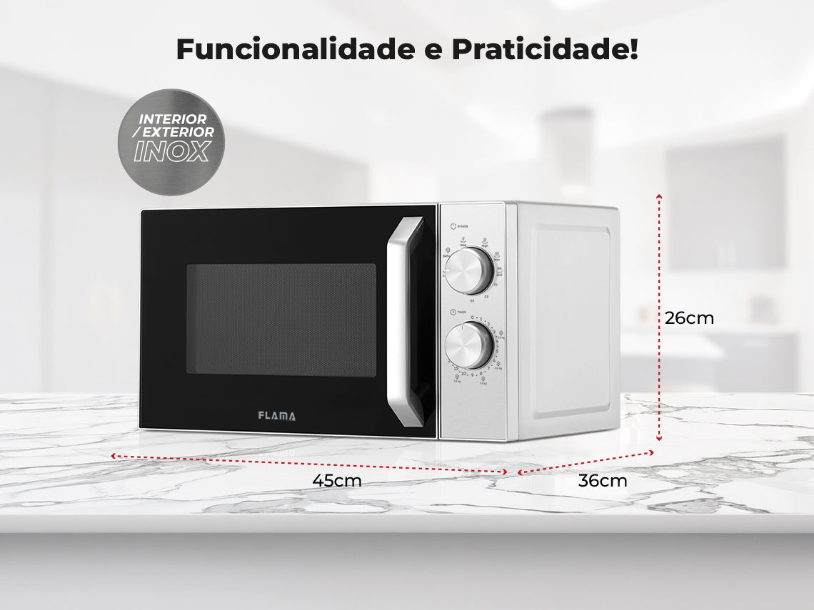 Micro-ondas 20L Com Grill Inox 1815FL FLAMA