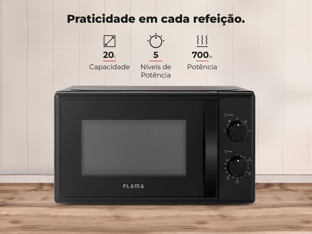 Micro-ondas 20L Preto 1834FL FLAMA