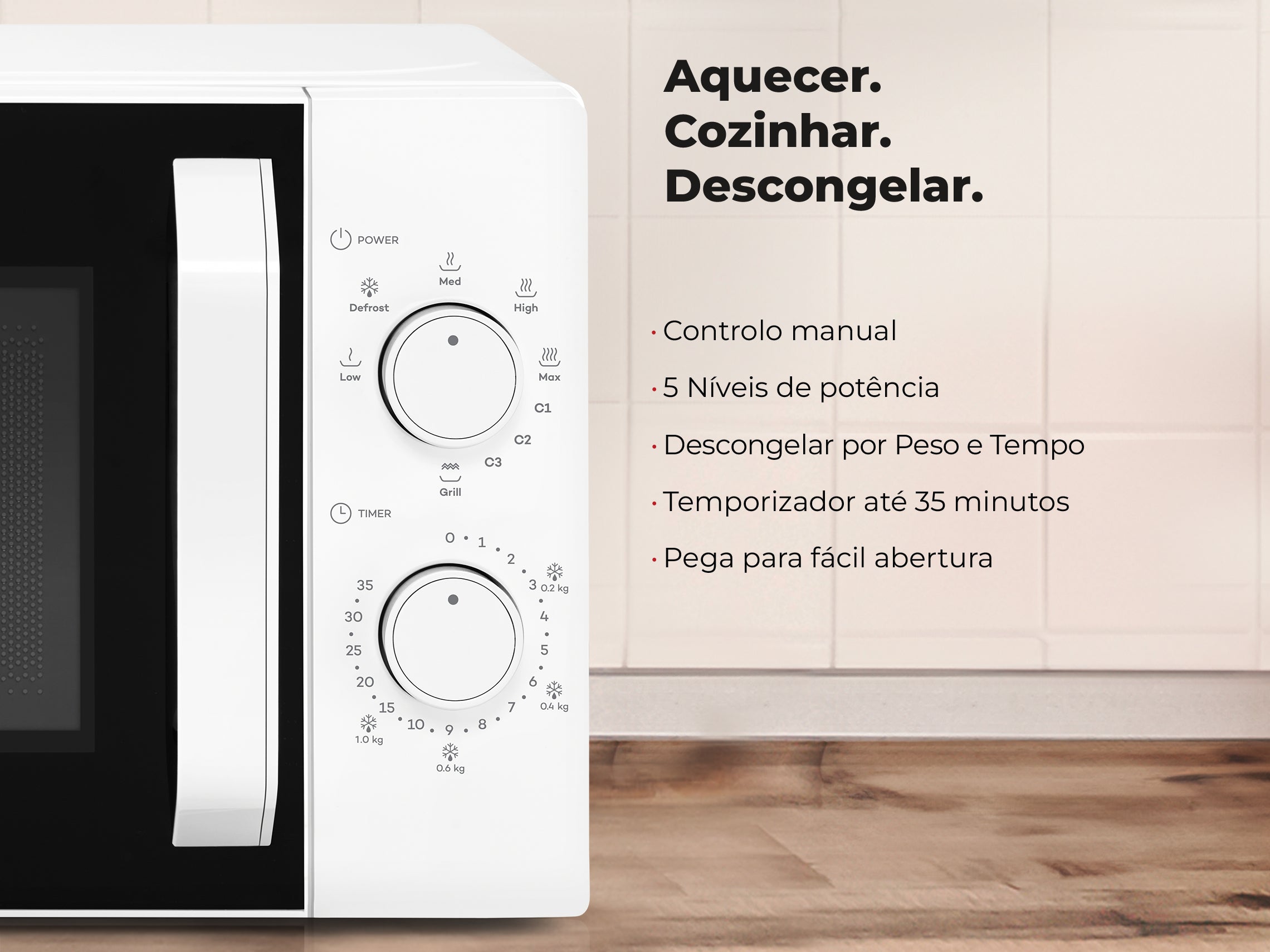 Micro-ondas 20L Com Grill Branco 1843FL FLAMA