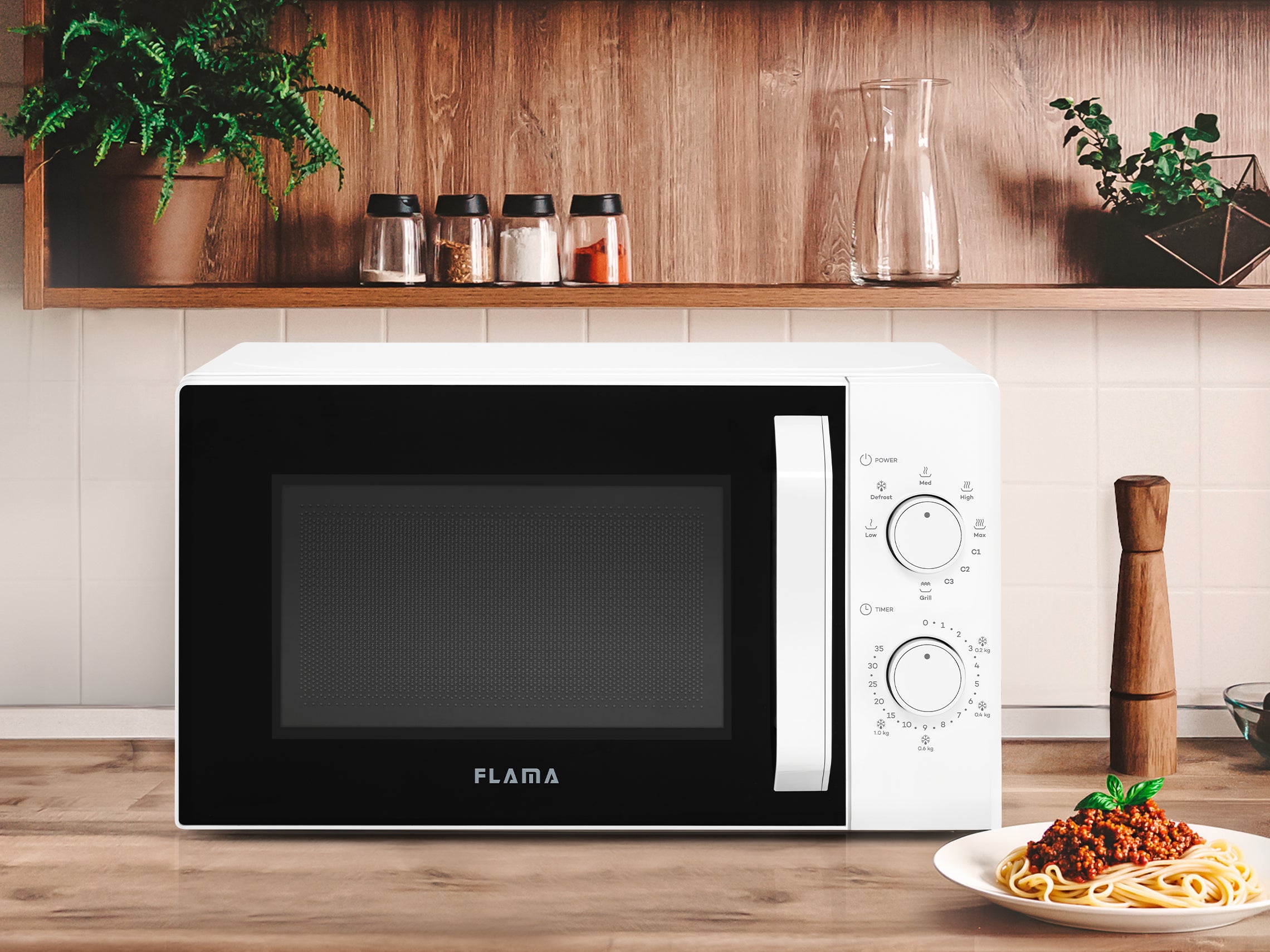 Micro-ondas 20L Com Grill Branco 1843FL FLAMA