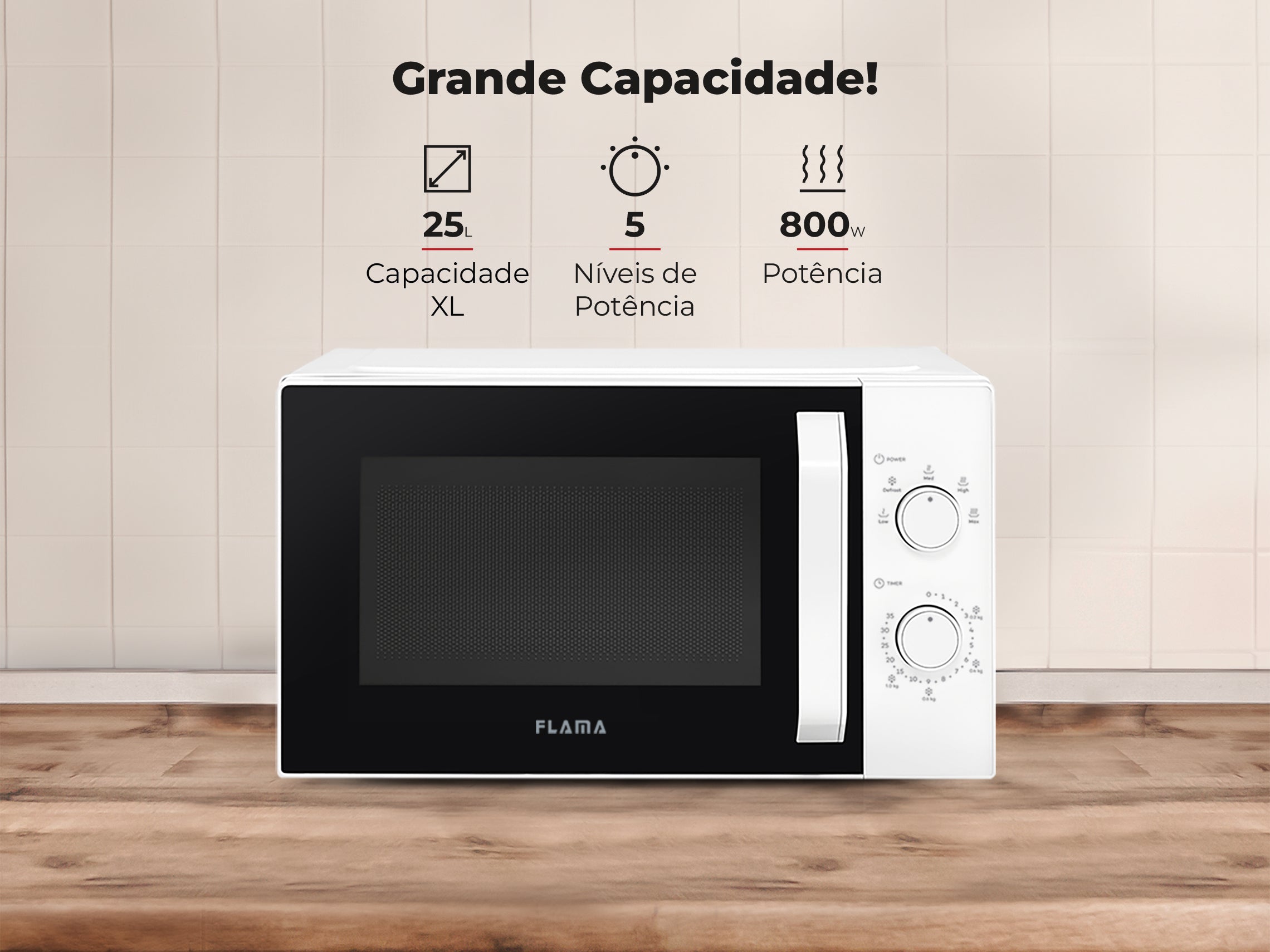 Micro-ondas 25L Branco 1855FL FLAMA