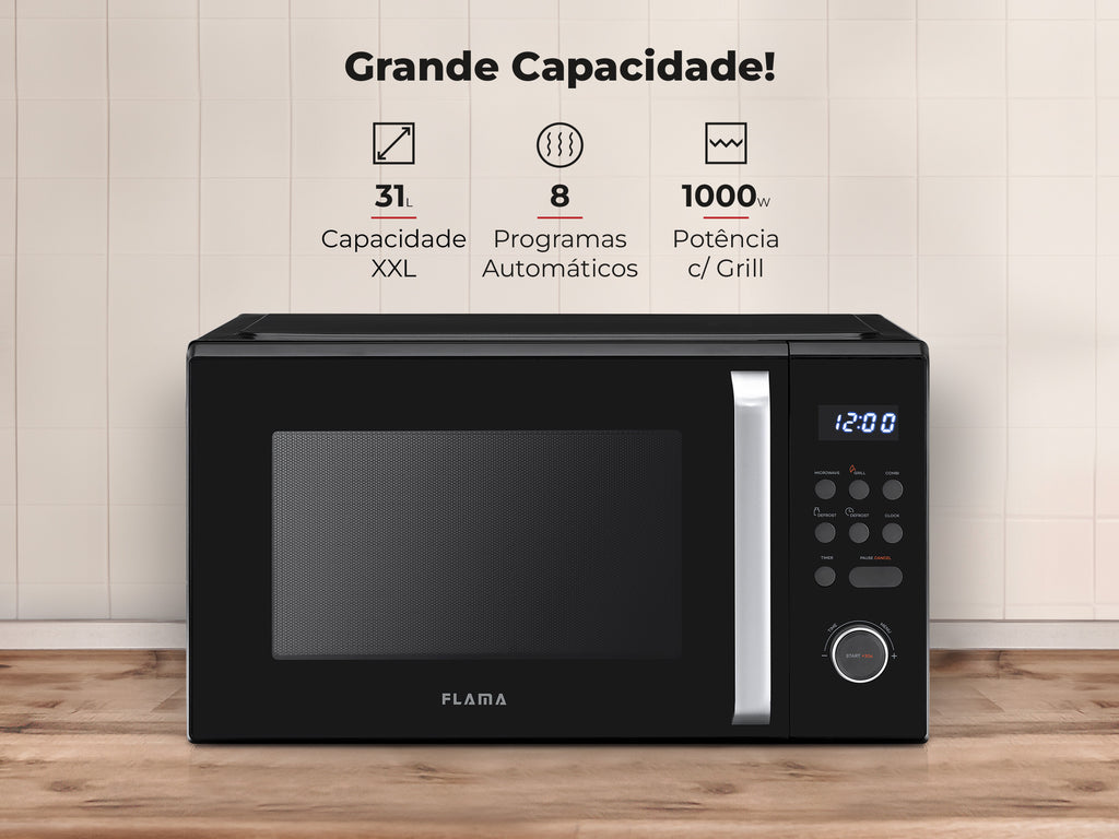 Micro-ondas 31L Digital Com Grill Preto 1871FL FLAMA