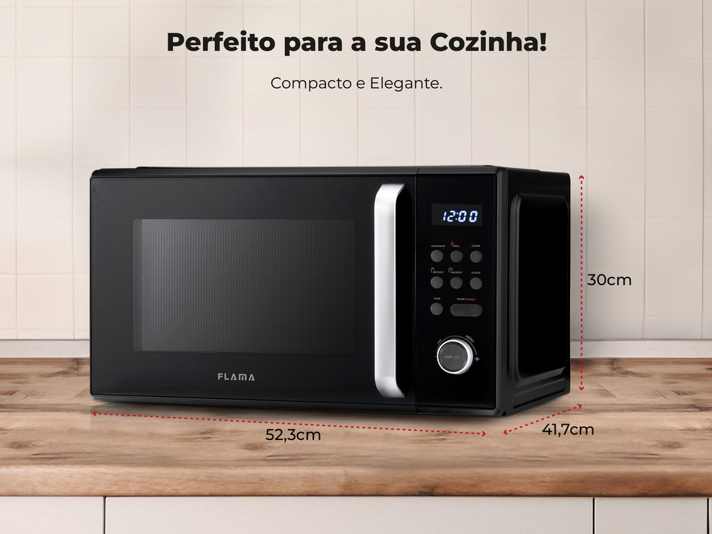 Micro-ondas 31L Digital Com Grill Preto 1871FL FLAMA