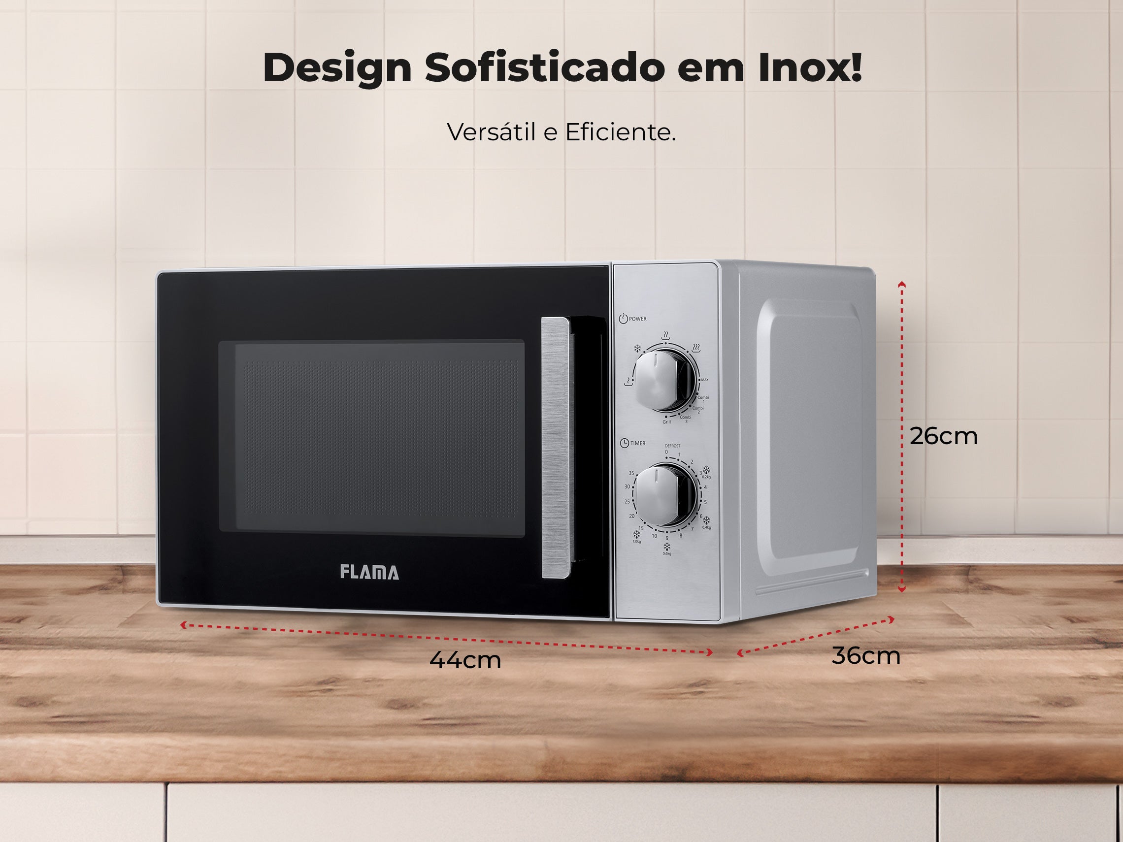 Micro-ondas 20L Com Grill Inox 1803FL FLAMA