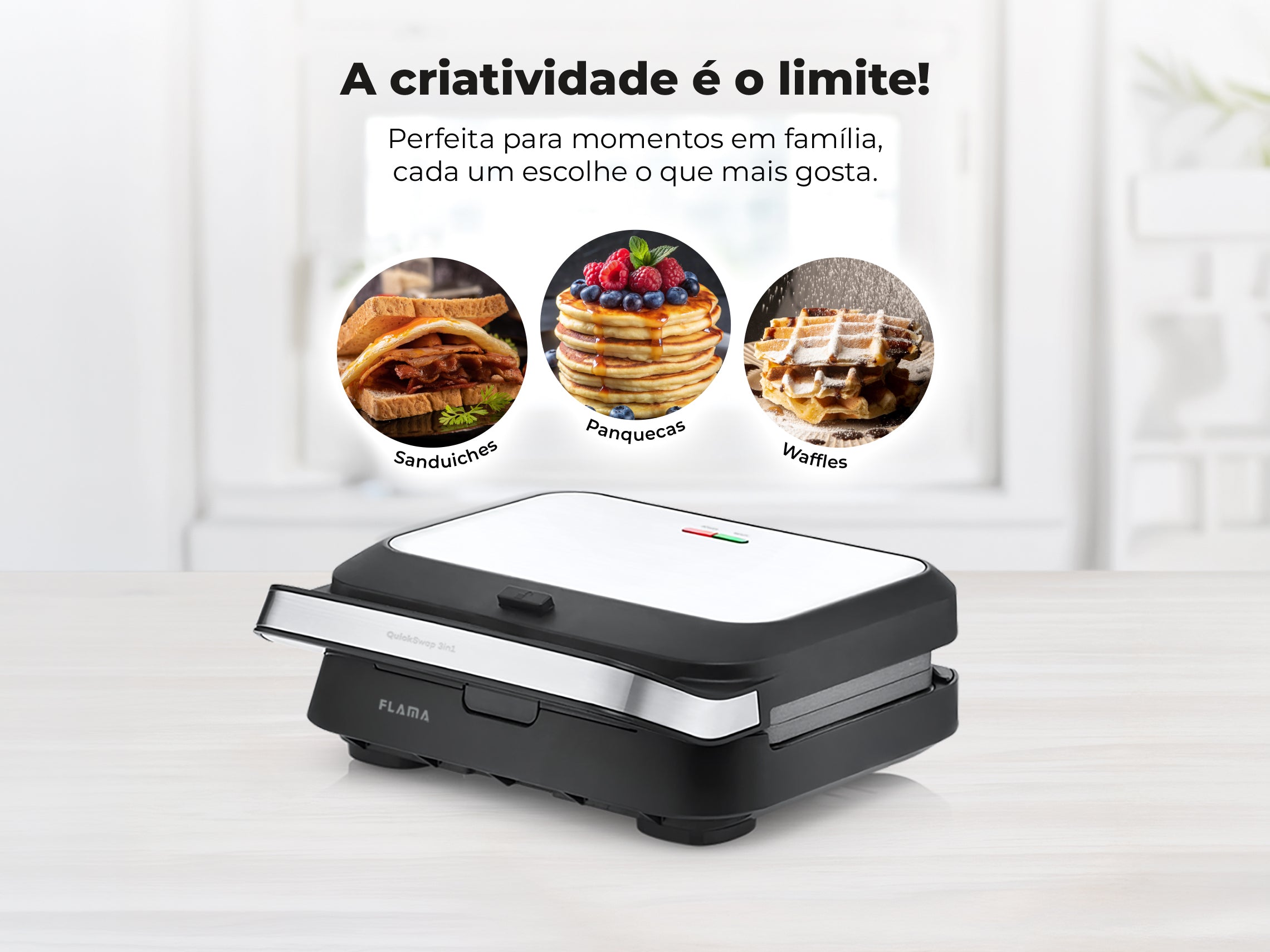 Sanduicheira Grill 3 em 1 Inox 1000W 4981FL FLAMA