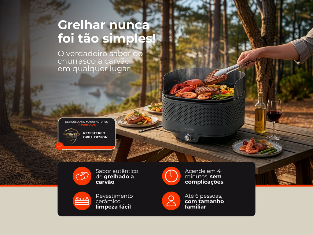 Grelhador a Carvão Mastergrill EVO Anthracite 4011FL FLAMA