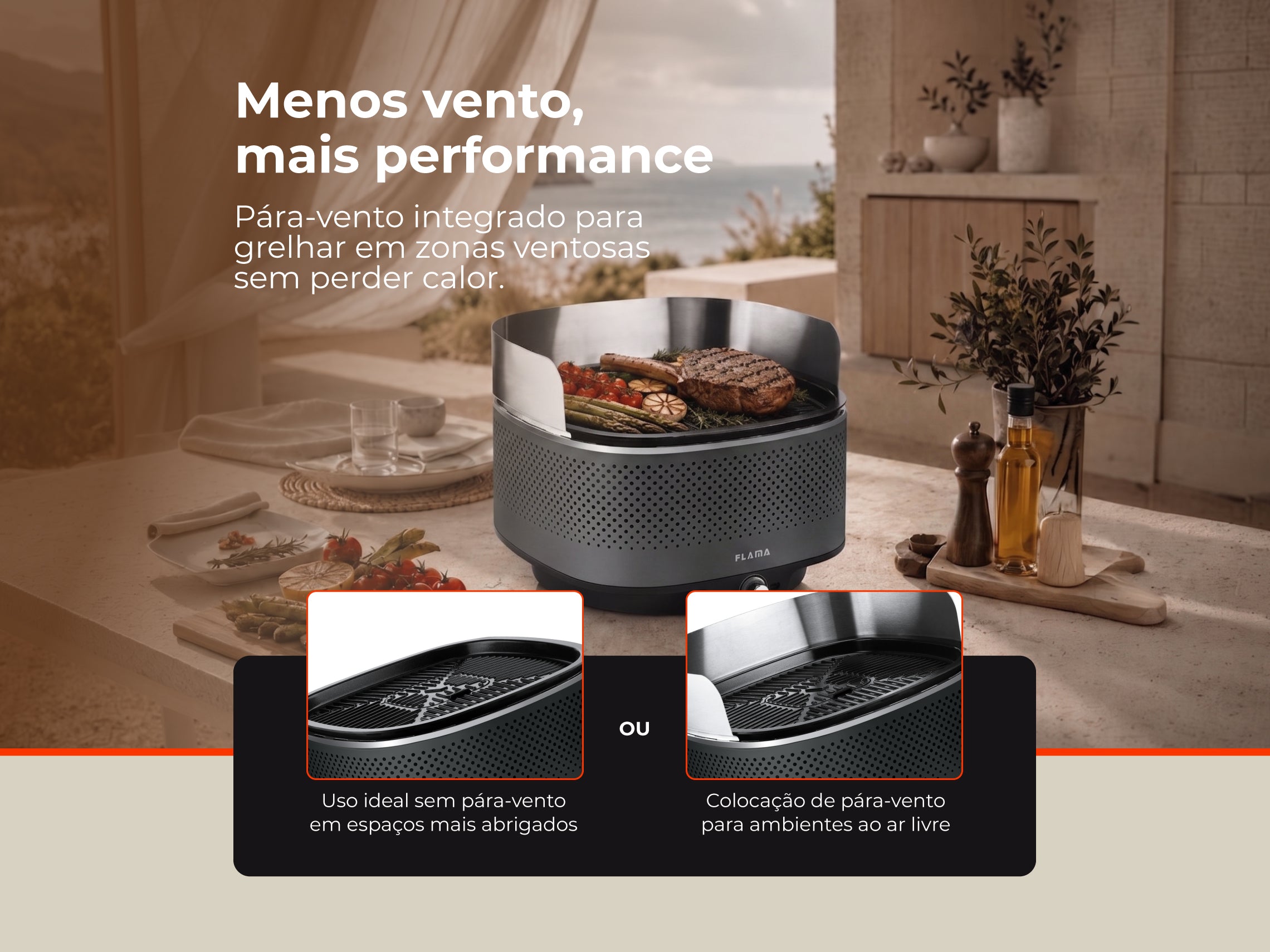 Grelhador a Carvão Mastergrill EVO Anthracite 4011FL FLAMA