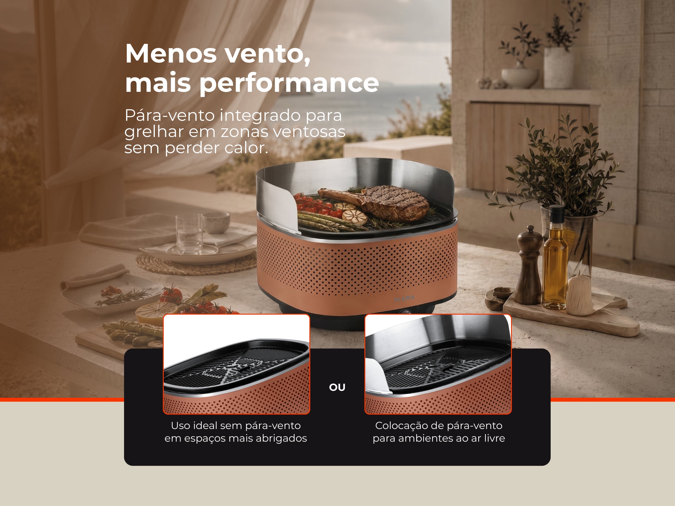 Grelhador a Carvão Mastergrill EVO Terracotta 4013FL – FLAMA