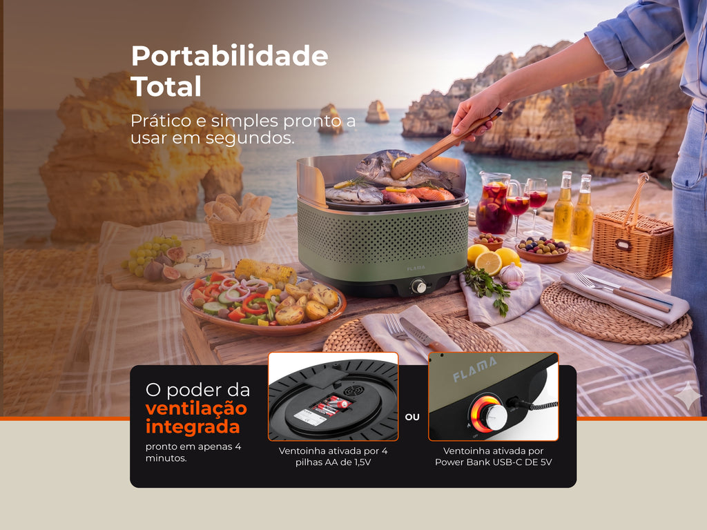 Grelhador a Carvão Mastergrill EVO Forest 4014FL FLAMA