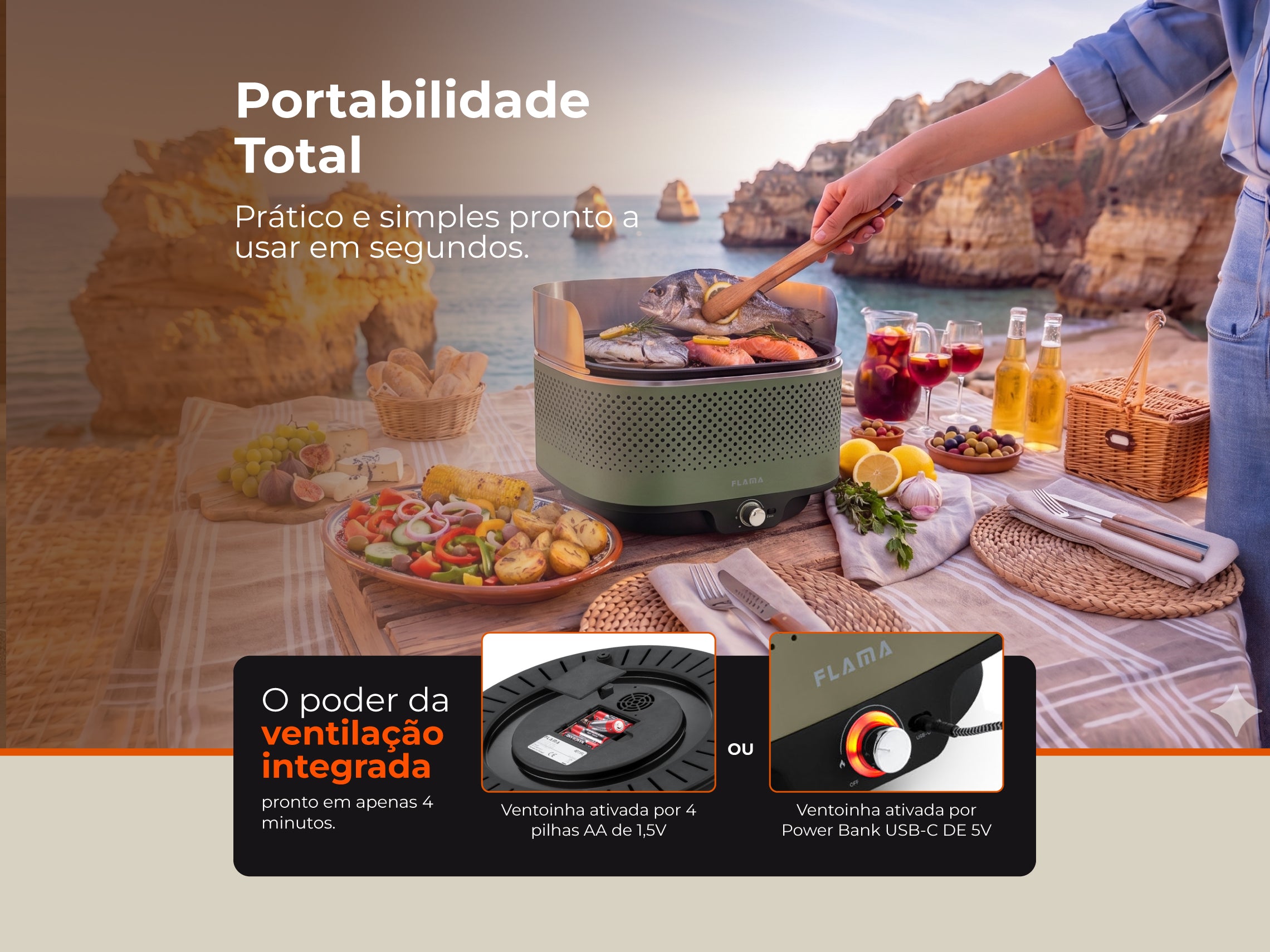 Grelhador a Carvão Mastergrill EVO Forest 4014FL FLAMA