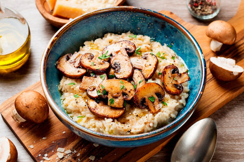 Risotto de cogumelos frescos