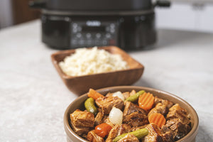 Rojões a baixa temperatura e arroz