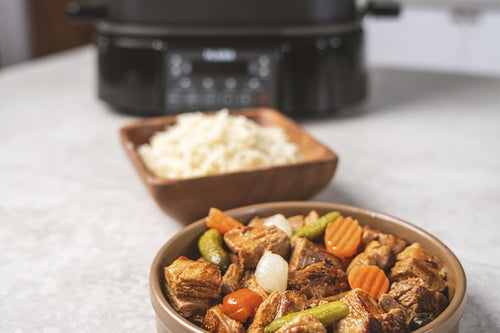 Rojões a baixa temperatura e arroz