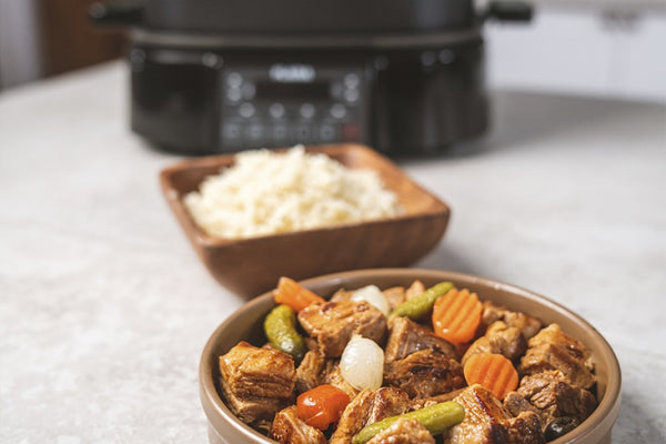 Rojões a baixa temperatura e arroz