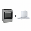 Pack Fogão Elétrico Vitrocerâmica Silver 8410FL + Exaustor Chaminé T60 Inox 9345FL