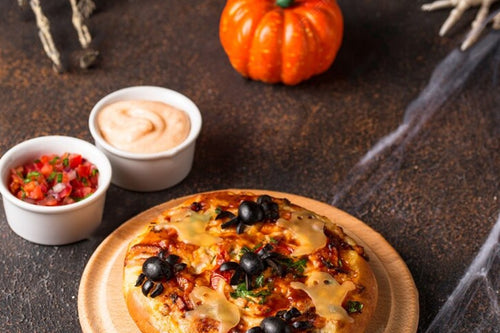 Halloween Pizza de Aranha na Air Fryer