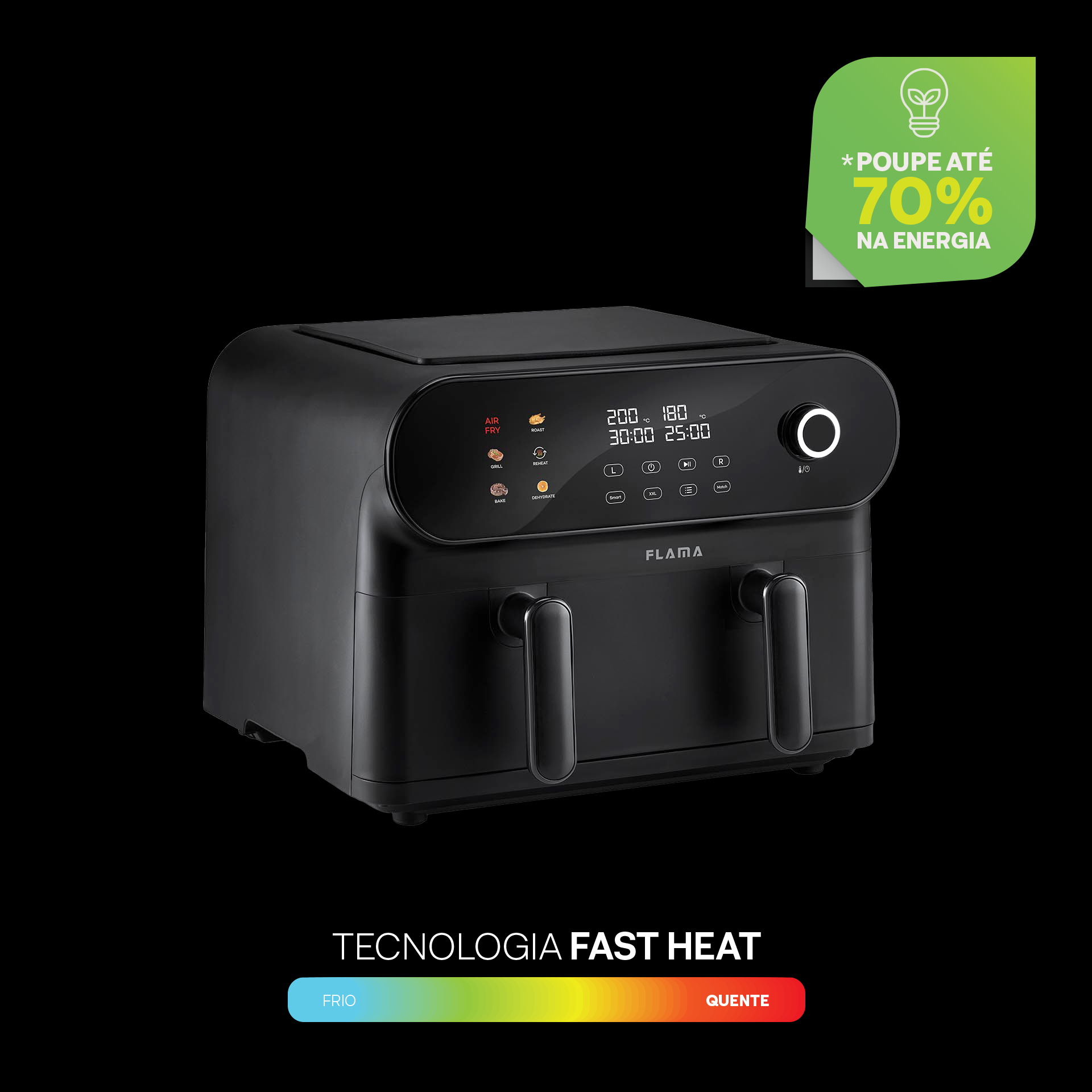Fritadeira Sem Óleo Air Fryer Flex XXL SmartPro 11L 675FL