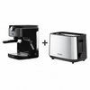 Pack Máquina de Café Expresso 1221FL + Torradeira Preta Inox 961FL FLAMA